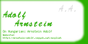 adolf arnstein business card